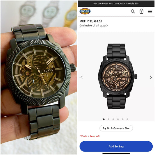 _A stunning blend of industrial elegance and mechanical artistry, this Fossil watch is pure wrist perfection._