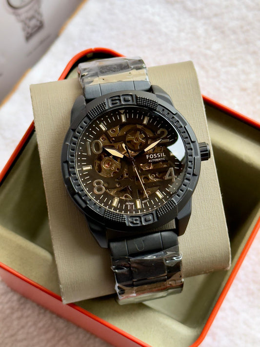Fossil Bronson Automatic Skeleton Dial Men's Watch – Premium Edition with Luminous Hands & Stainless Steel Build